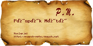 Püspök Máté névjegykártya
